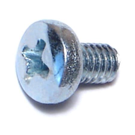 Midwest Fastener M4-0.70 x 6 mm Phillips Pan Machine Screw, Zinc Plated Steel, 50 PK 51542